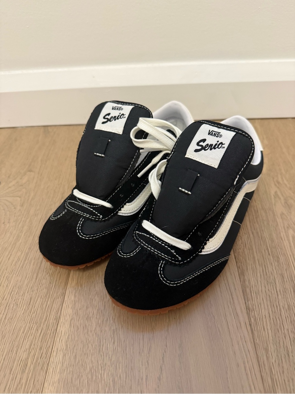 Vans Serio Black and White Skate Shoes